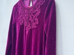 Vestido Roxo Curto de Veludo