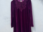 Vestido Roxo Curto de Veludo