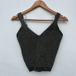 cropped tricot lurex